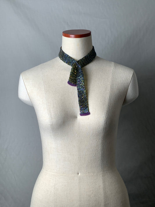 【受注販売】tie collar Triangle type A necklace navy green