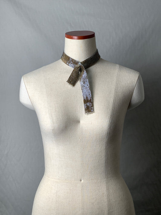 【受注販売】tie collar Square type A necklace dark gold clear