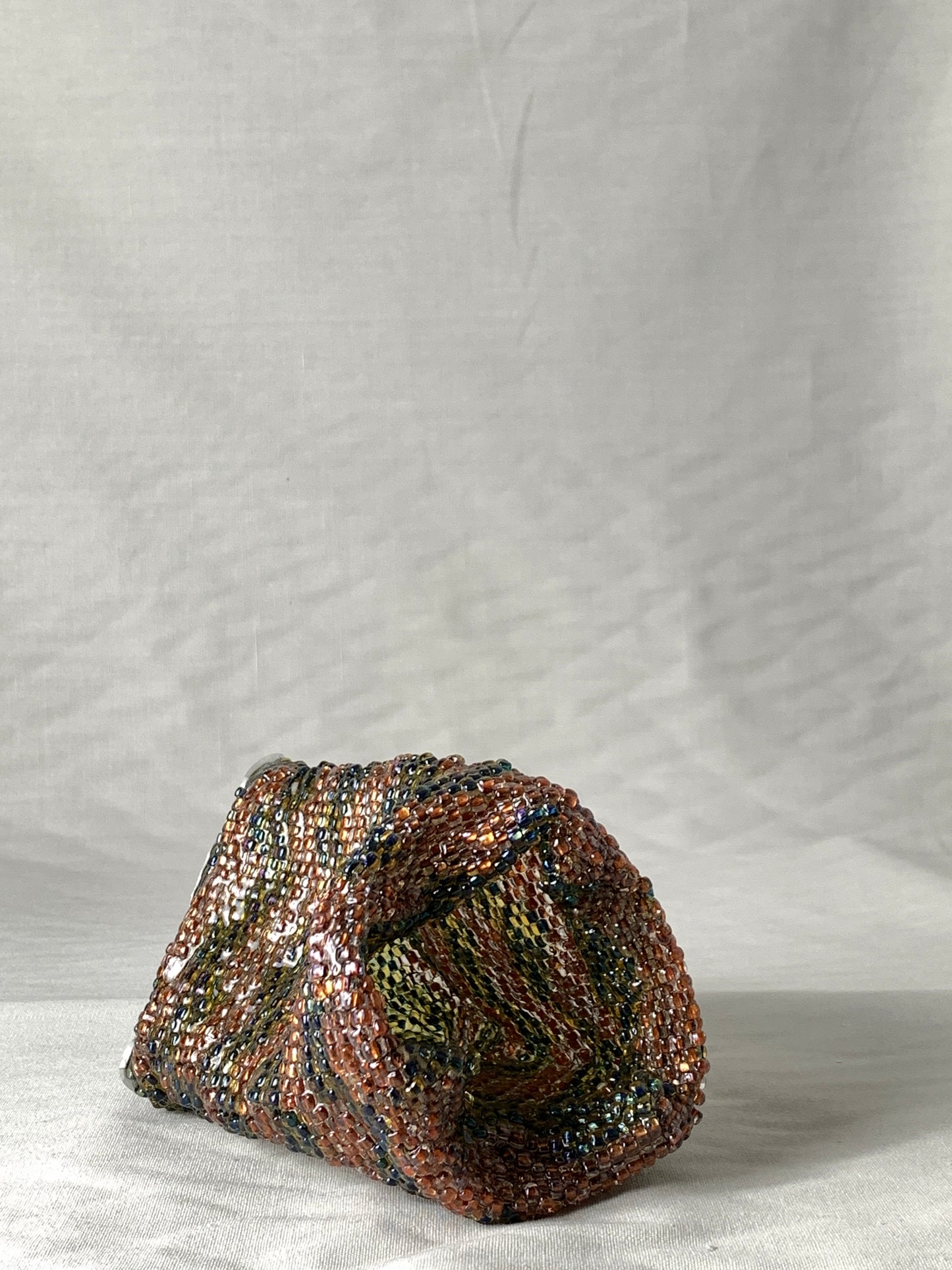 【受注販売】flower vase zigzag knit orange×green